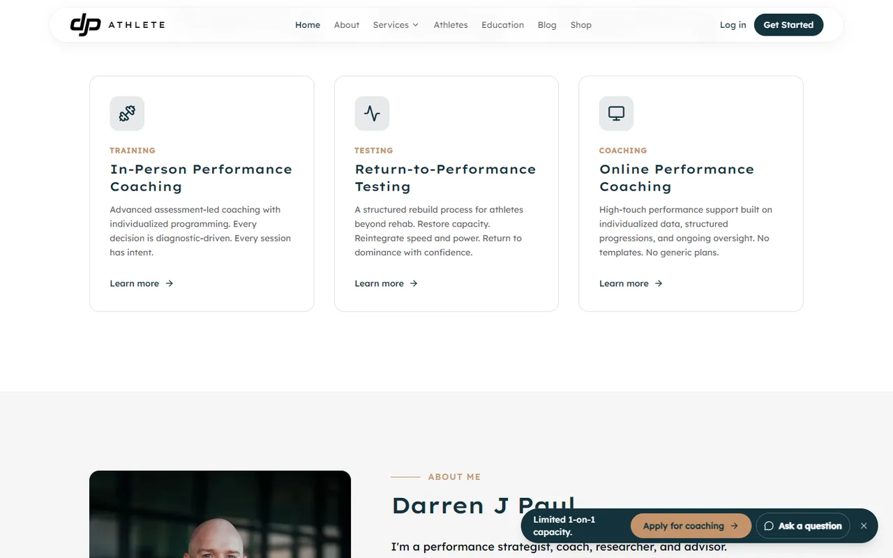 DJP Athlete Platform — screen 2