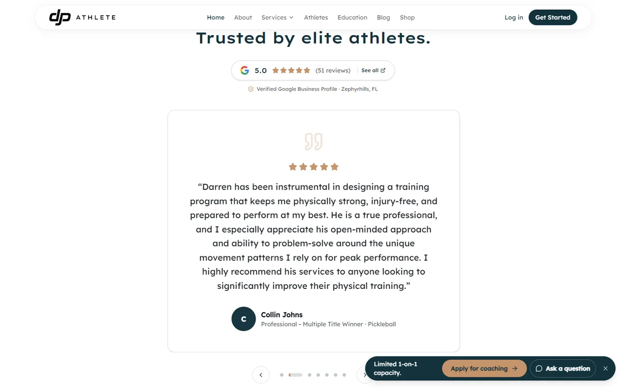 DJP Athlete Platform — screen 3