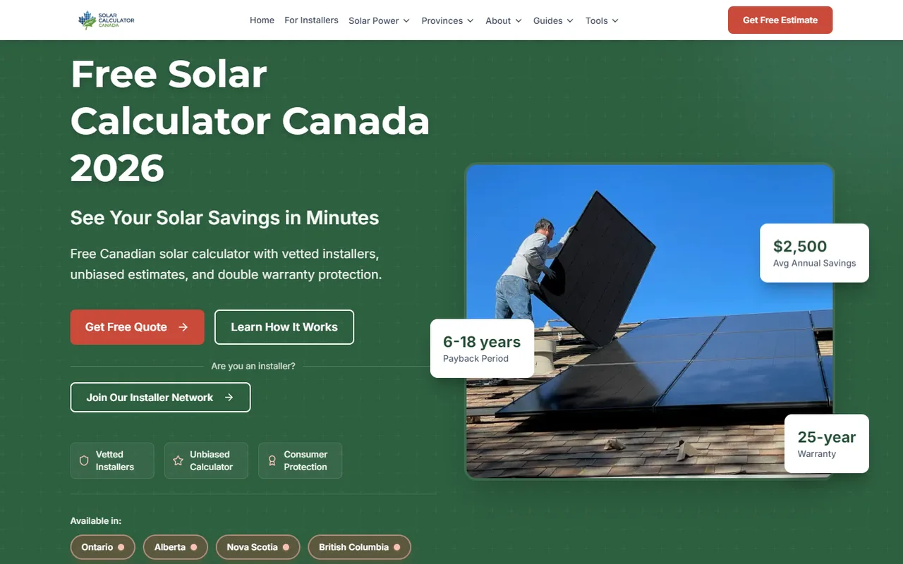 Solar Calculator Canada — screenshot
