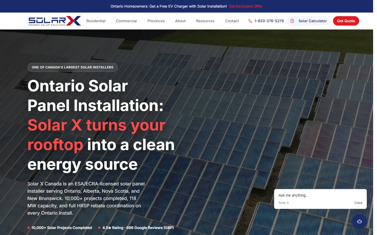 Solar X Canada — screenshot